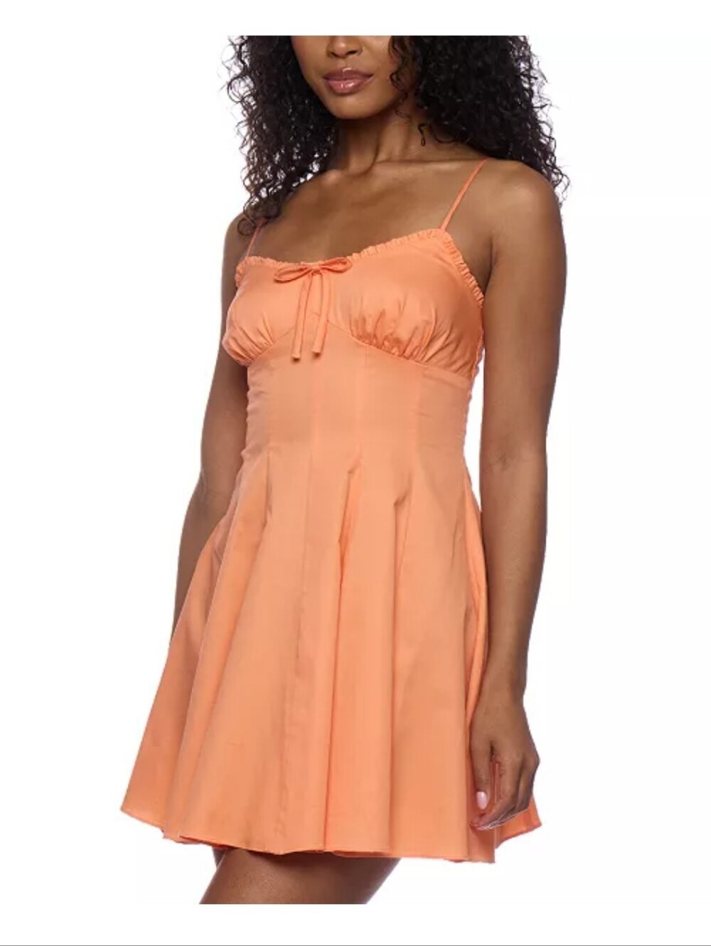 Alex & Sophia Orange Mini Dress Size 7 Spaghetti Strap Fit Flare Summer NWT